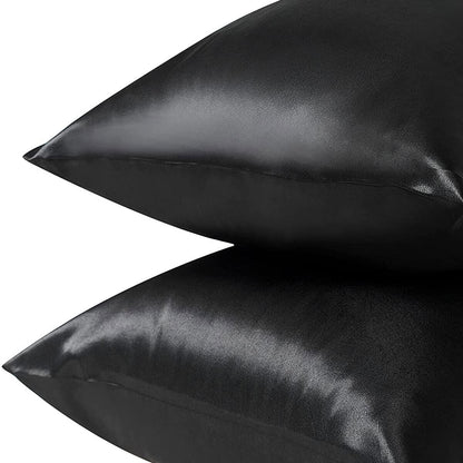 Pair of Standard Satin Silk Pillowcases with Envelope Closure 51 x 76 cm Rose V442-STT-PILLOWC-PAIRSATIN-ROSE-ST
