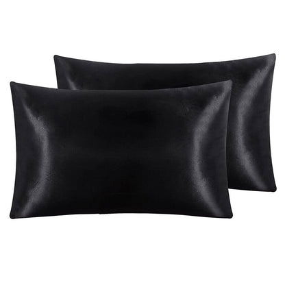Pair of Standard Satin Silk Pillowcases with Envelope Closure 51 x 76 cm White V442-STT-PILLOWC-PAIRSATIN-WHITE-ST