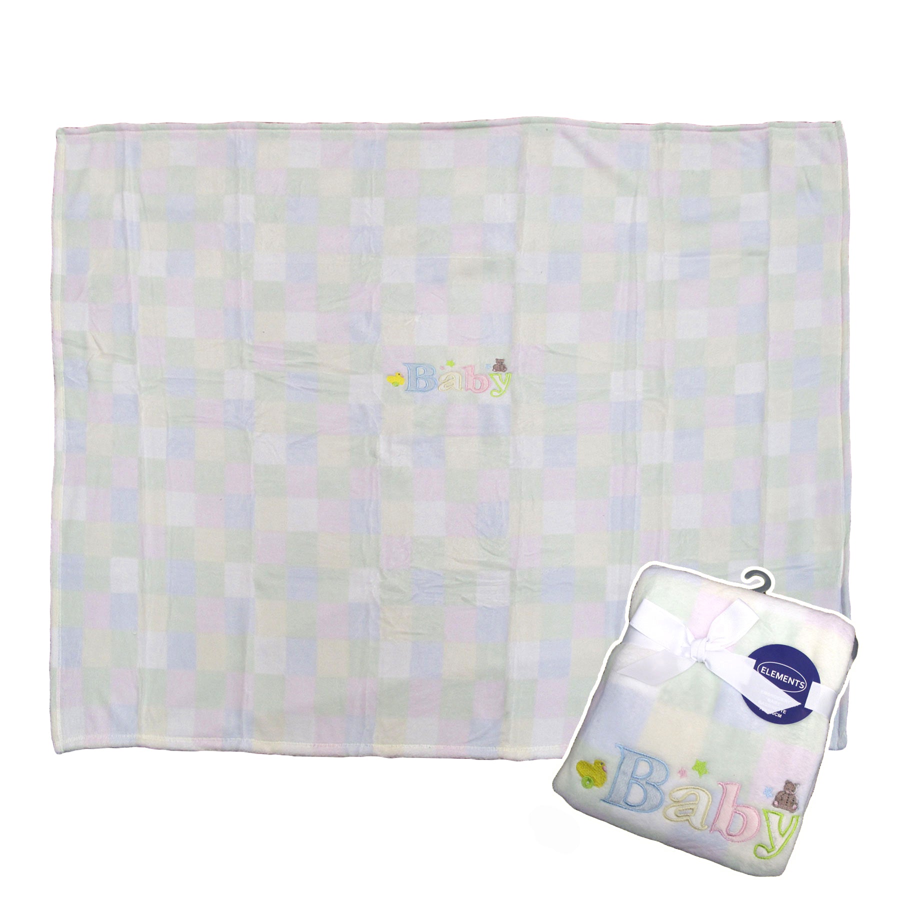 Elements Embroidery Baby Coral Fleece Blanket - Cot V442-TOC-BLANKET-EMBROIDERYBABY-MULTI-CT