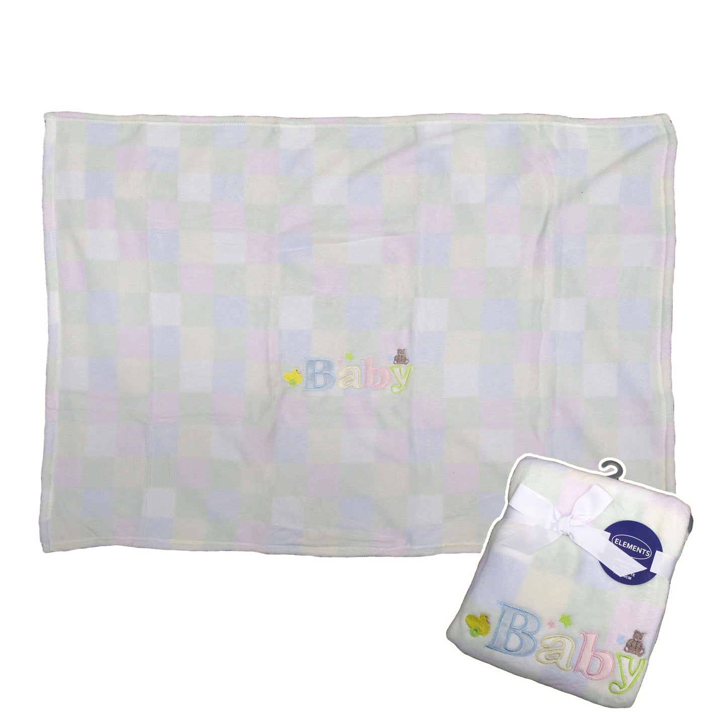 Elements Embroidery Baby Coral Fleece Blanket - Bassinette V442-TOC-BLANKET-EMBROIDERYBABY-MULTI-RE