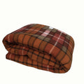 Elements 240GSM Polar Fleece Blanket 220cm x 240cm Checked Burnt Orange - Queen V442-TOC-BLANKET-POLARFLEECECHECKED-ORANGE-QS