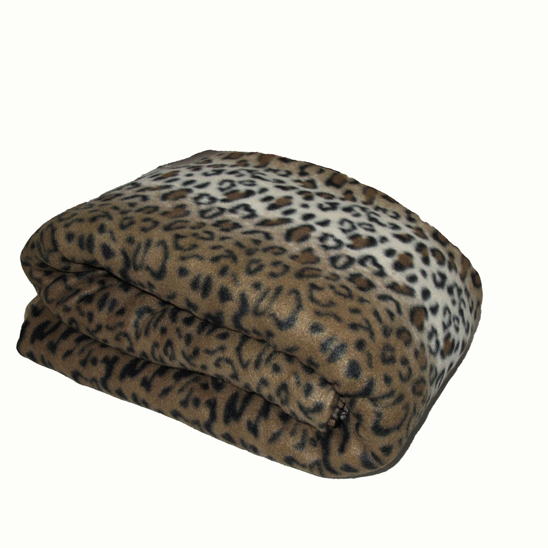 Elements 240GSM Polar Fleece Blanket 220cm x 240cm Leopard - Queen V442-TOC-BLANKET-POLARFLEECELEOPARD-BROWN-QS