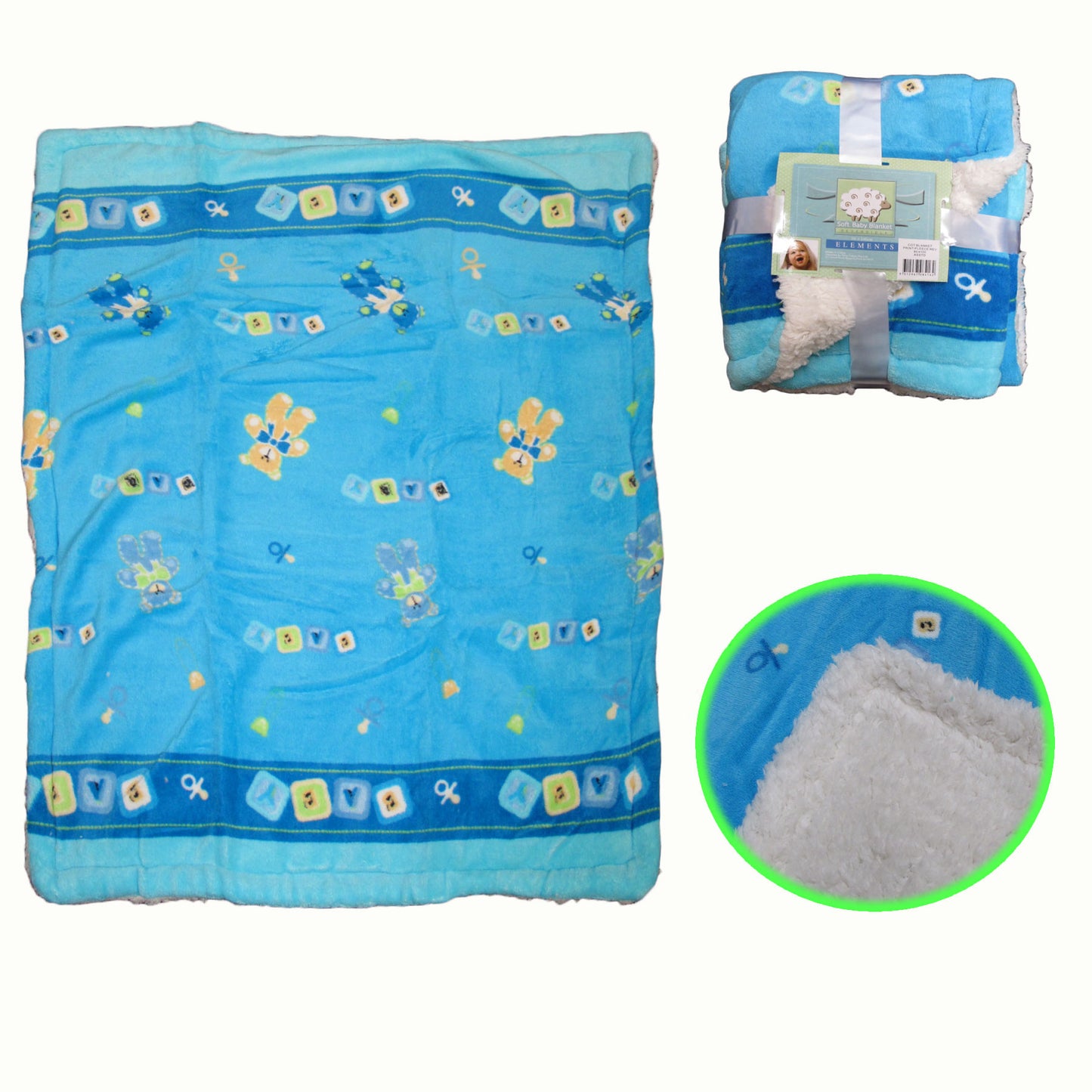 Elements Soft Coral Fleece Baby Blanket 80 x 100 cm -Blue V442-TOC-BLANKET-SOFTBABY-BLUE-RE