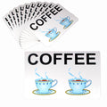 Set of 12 PVC Easy Care Placemats - Coffee V442-TOC-TABLEPLACEMAT-COFFEE-WHITE-RE