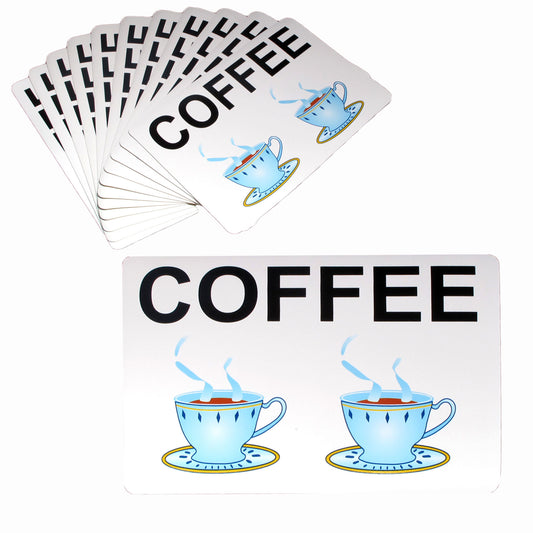 Set of 12 PVC Easy Care Placemats - Coffee V442-TOC-TABLEPLACEMAT-COFFEE-WHITE-RE