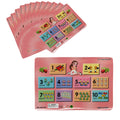 Set of 12 PVC Easy Care Placemats - Counting Numbers V442-TOC-TABLEPLACEMAT-COUNTINGNUMBERS-PINK-RE