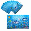 Set of 12 PVC Easy Care Placemats - Dolphin Love V442-TOC-TABLEPLACEMAT-DOLPHINLOVE-BLUE-RE