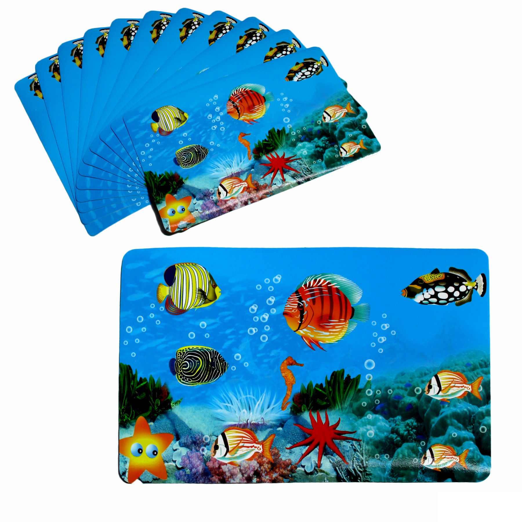 Set of 12 PVC Easy Care Placemats - Skuba V442-TOC-TABLEPLACEMAT-SKUBA-BLUE-RE