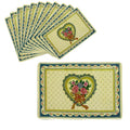 Set of 12 PVC Easy Care Placemats - Valentine V442-TOC-TABLEPLACEMAT-VALENTINE-YELLOW-RE