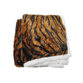 Luxury Faux Fur Reversible Throw Rug - Tiger V442-TOC-THROW-TIGER-ORANGE-RE