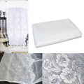 Gardenia White One Piece Rod Pocket Lace Curtain with Attached Valance V442-UGG-CURTAIN-GARDENIALACE-WHITE-RE