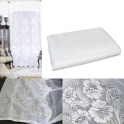 Gardenia White One Piece Rod Pocket Lace Curtain with Attached Valance V442-UGG-CURTAIN-GARDENIALACE-WHITE-RE