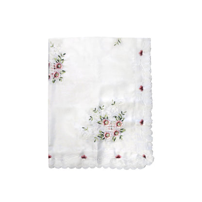Anya Flowers White Embroidered Cutout Rectangular Tablecloth 152 x 228 cm V442-UGG-TABLEC-ANYA228-WHITE-RE