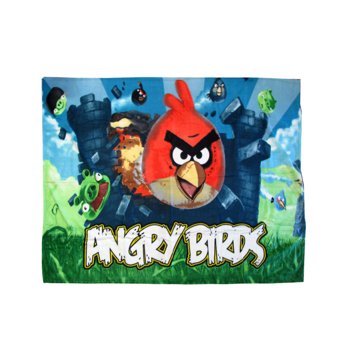 Angry Birds Printed Polar Fleece Throw Rug 130 x 160 cm V442-UGG-THROW-ANGRYBIRDS-MULTI-RE