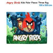 Angry Birds Printed Polar Fleece Throw Rug 130 x 160 cm V442-UGG-THROW-ANGRYBIRDS-MULTI-RE