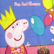 Peppa Pig Birthday Party Printed Polar Fleece Throw Rug 130 x 160 cm V442-UGG-THROW-PEPPAPIGBIRTHDAY-PURPLE-RE