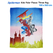 Spiderman Printed Polar Fleece Throw Rug 130 x 160 cm V442-UGG-THROW-SPIDERMAN-MULTI-RE