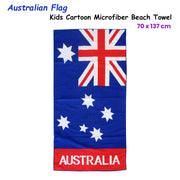 Bloomington Australian Flag Kids Cartoon Printed Microfiber Beach Towel 70 x 137 cm V442-UGG-TOWEL-AUSTRALIANFLAG-BLUE-RE