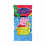 Bloomington Peppa Pig Hot Air Balloon Kids Cartoon Printed Cotton Beach Towel 70 x 135 cm V442-UGG-TOWEL-PEPPAPIGHOTAIRBALLOON-MULTI-RE