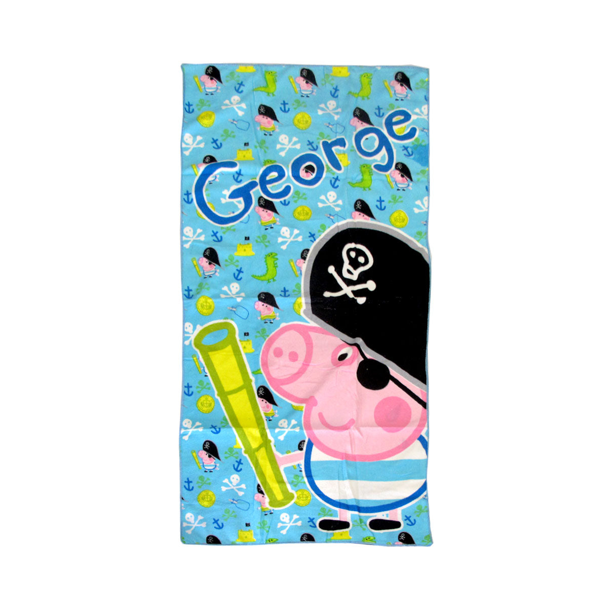 Bloomington Peppa Pig George the Pirate Kids Cartoon Printed Microfiber Beach Towel 70 x 137 cm V442-UGG-TOWEL-PEPPAPIGPIRATE-MULTI-RE