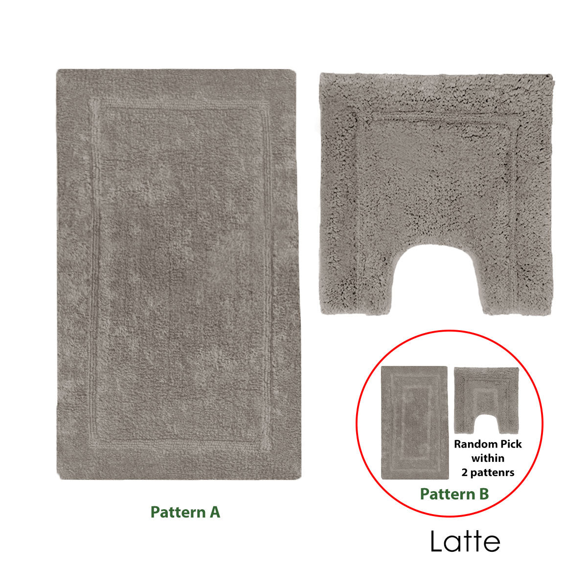 2200GSM 2 Pce Axel 100% Cotton Bath Mat Set Latte V442-UNA-BATHM-AXEL-LATTE-SH