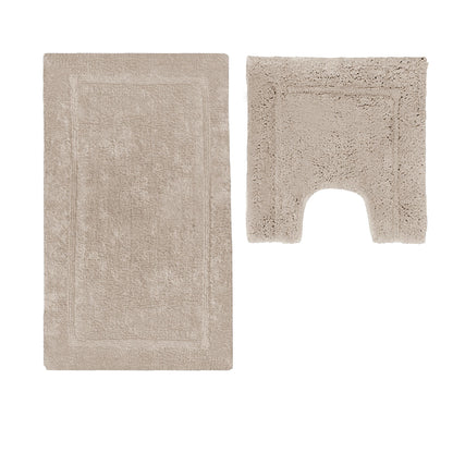 2200GSM 2 Pce Axel 100% Cotton Bath Mat Set Oatmeal V442-UNA-BATHM-AXEL-OATMEAL-SH