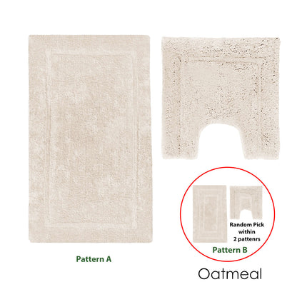 2200GSM 2 Pce Axel 100% Cotton Bath Mat Set Oatmeal V442-UNA-BATHM-AXEL-OATMEAL-SH