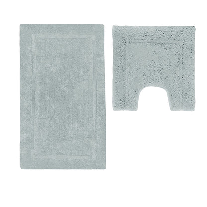 2200GSM 2 Pce Axel 100% Cotton Bath Mat Set Silver Cloud