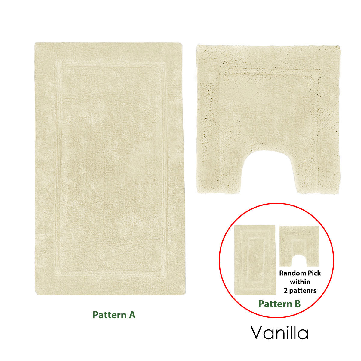 2200GSM 2 Pce Axel 100% Cotton Bath Mat Set Vanilla V442-UNA-BATHM-AXEL-VANILLA-SH