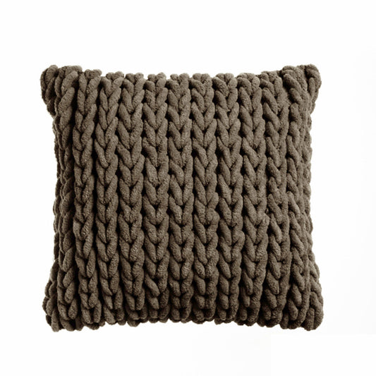 Cable Appliqued Filled Cushion - Expresso V442-UNA-CUSHION-CABLE-EXPRESSO-ST
