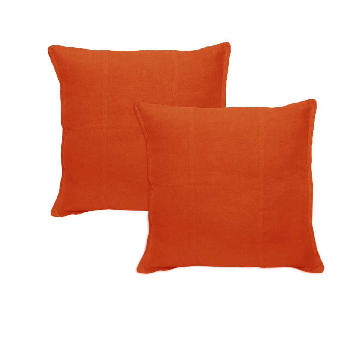 Pair of Pure Linen European Pillowcases Mandarin V442-UNA-PILLOWC-PURELINEN-MANDARIN-EU