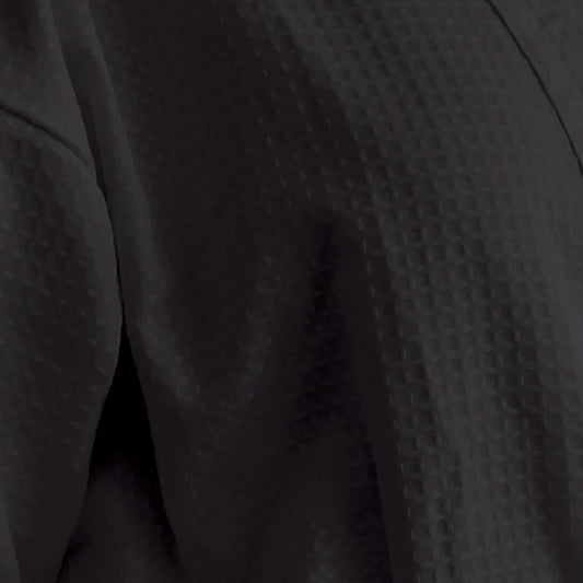 Jason 240GSM Waffle Polyester Cotton Kimono Ebony V442-WAM-BATHROBE-240GSMWAFFLE-EBONY-L