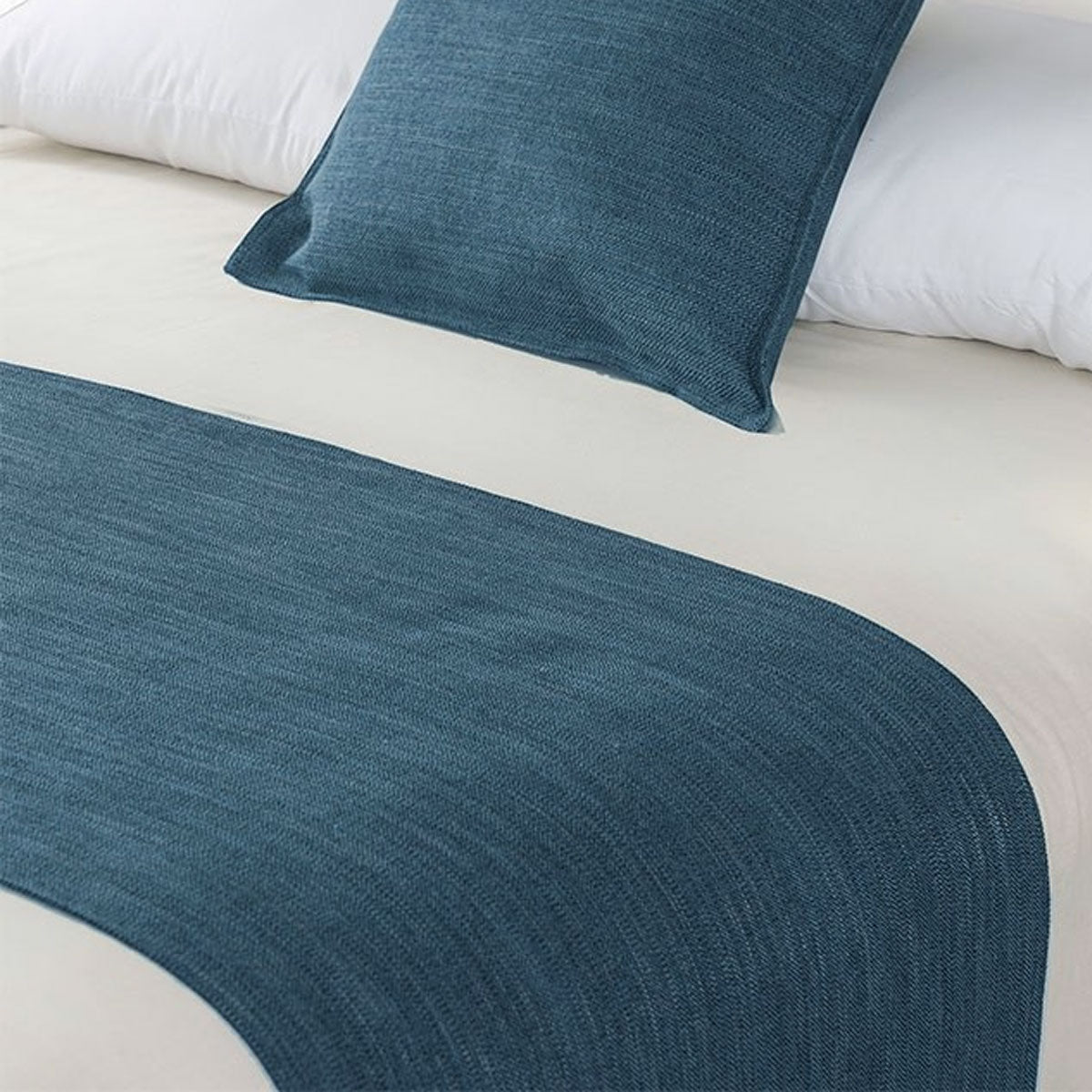 Jason Linen Look Marine Bed Runner Single/King Single V442-WAM-BEDR-LINENLOOK-MARINE-KS