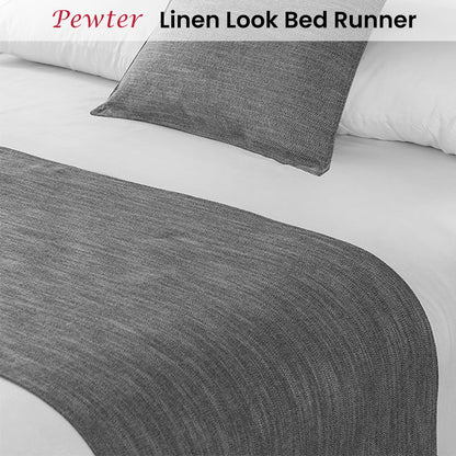 Jason Linen Look Pewter Bed Runner King V442-WAM-BEDR-LINENLOOK-PEWTER-KI