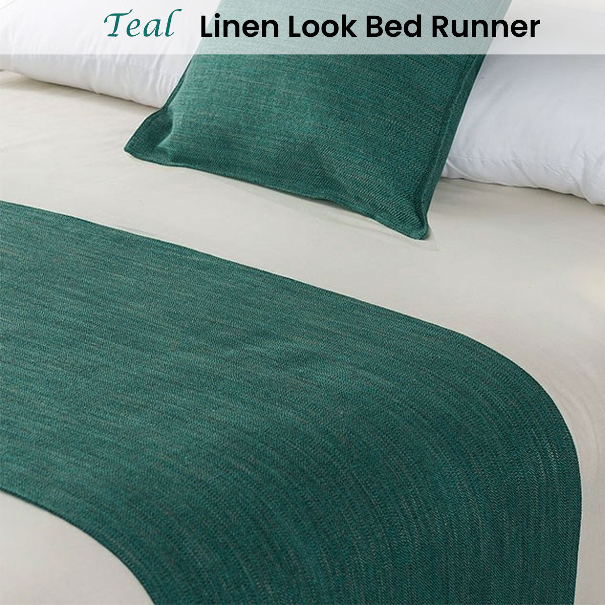 Jason Linen Look Teal Bed Runner Double/Queen V442-WAM-BEDR-LINENLOOK-TEAL-Q