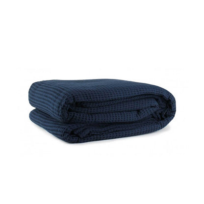 Jason Cotton Waffle Blanket Navy - Queen V442-WAM-BLANKET-COTTONWAFFLE-NAVY-QS