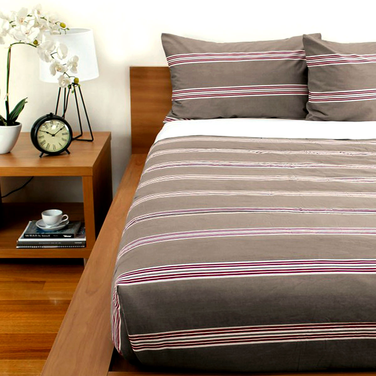 Jason Hudson Stripe Almond Comforter Set King V442-WAM-COMFORTER-HUDSON-ALMOND-KI