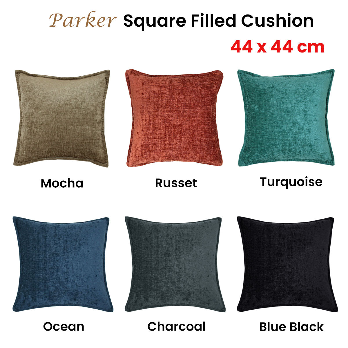 Jason Parker Blue Black Square Filled Cushion 44 x 44 cm V442-WAM-CUSHION-PARKER-BLUEBLACK-SQ