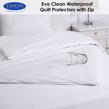 Jason Eva Clean Waterproof Quilt Protectors with Zip - Super King