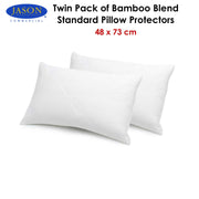 Jason Twin Pack of Bamboo Blend Standard Pillow Protectors 48 x 73 cm V442-WAM-PILLOWP-BAMBOOBLEND-WHITE-ST