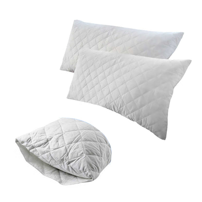 Jason Twin Pack of Quilted Cotton King Pillow Protectors 51 x 91 cm V442-WAM-PILLOWP-COTTONQUILTED-WHITE-KI