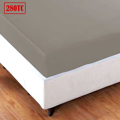 Jason Crisp Polyester Cotton Fitted Sheet Mocha - King V442-WAM-SHEETS-CRISPFITTED-MOCHA-KI