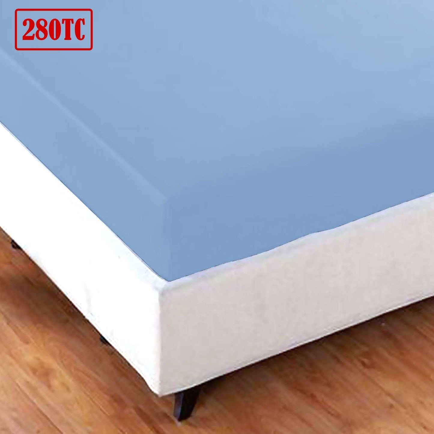 Jason Crisp Polyester Cotton Fitted Sheet Spring Blue - King V442-WAM-SHEETS-CRISPFITTED-SPRINGBLUE-KI