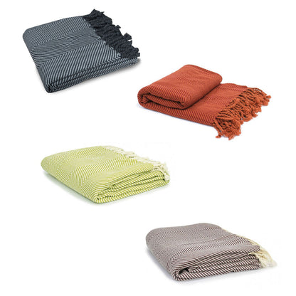 Herringbone Acrylic Throw Heather V442-WAM-THROW-HERRINGBONE-HEATHER-RE