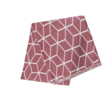 Tiling 175GSM Geometric Pattern Printed Polar Fleece Throw Rug 120 x 150cm Dusty Rose V442-YTL-THROW-TILINGPOLAR-DUSTYROSE-RE