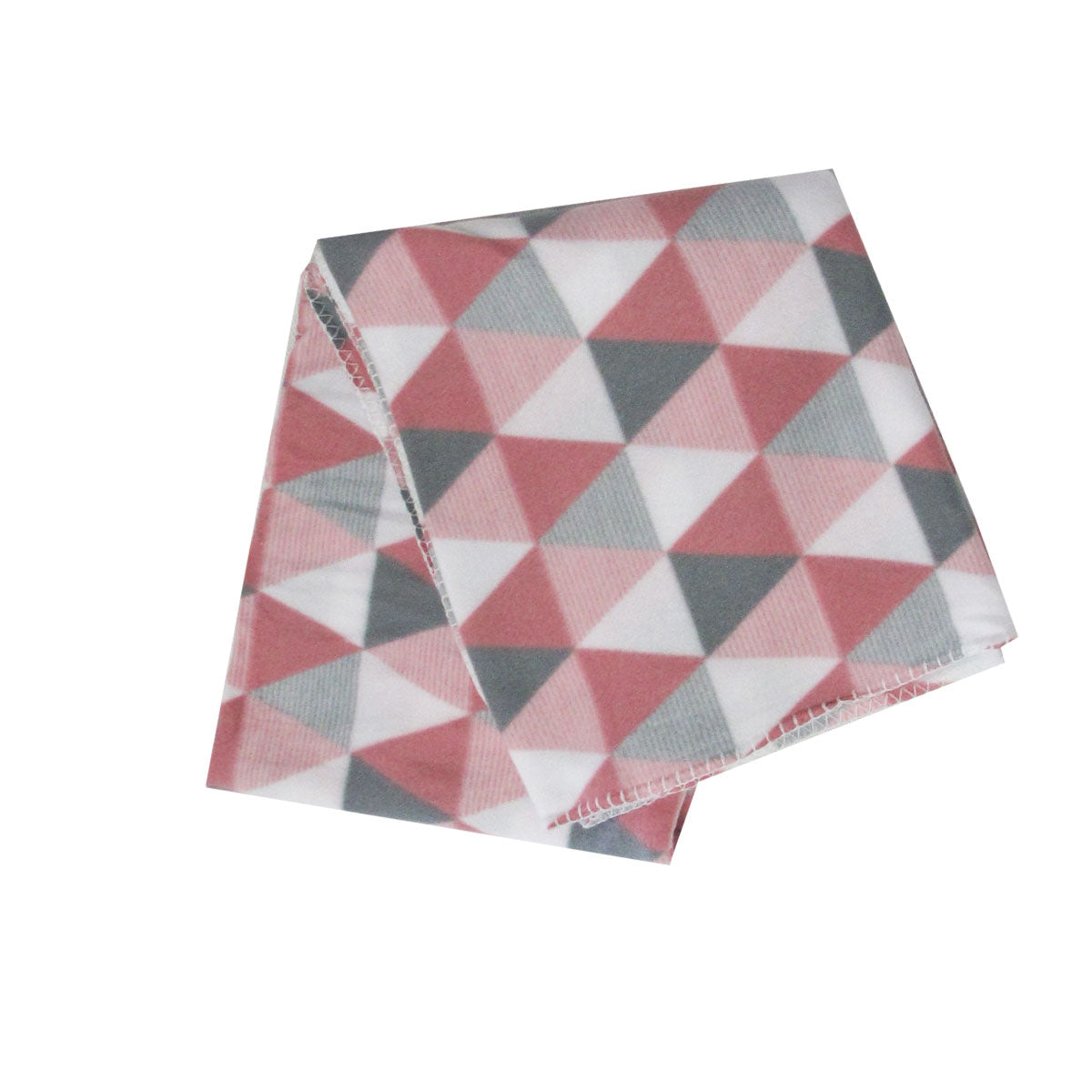 Triangles 175GSM Geometric Pattern Printed Polar Fleece Throw Rug 120 x 150cm Dusty Rose V442-YTL-THROW-TRIANGLESPOLAR-DUSTYROSE-RE