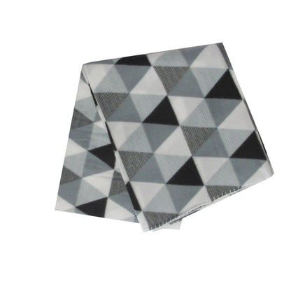 Triangles 175GSM Geometric Pattern Printed Polar Fleece Throw Rug 120 x 150cm Grey V442-YTL-THROW-TRIANGLESPOLAR-GREY-RE