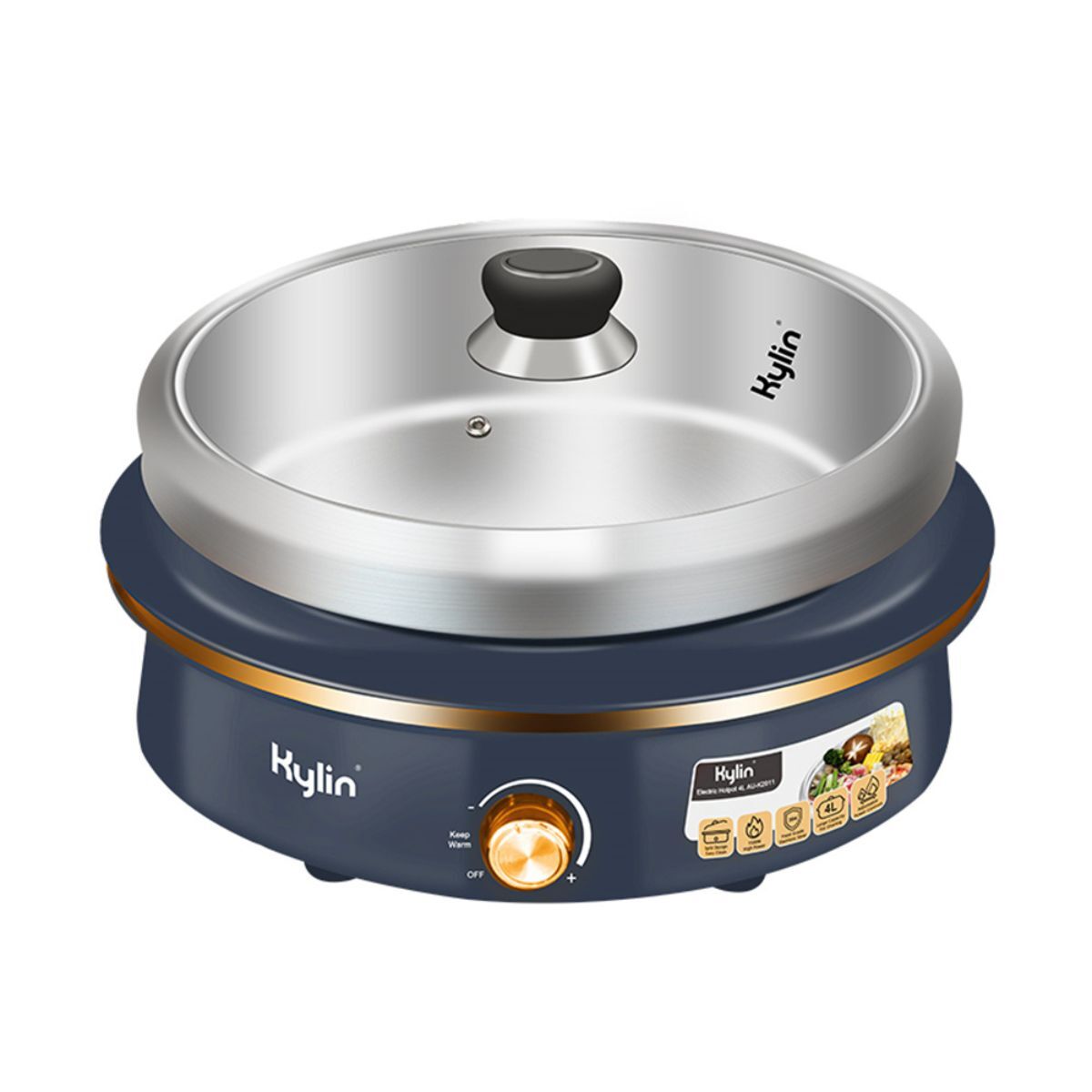 Kylin Electric 1500W Hotpot with Stainless Steel Inner Pot 4L AU-K2011 V445-C130372