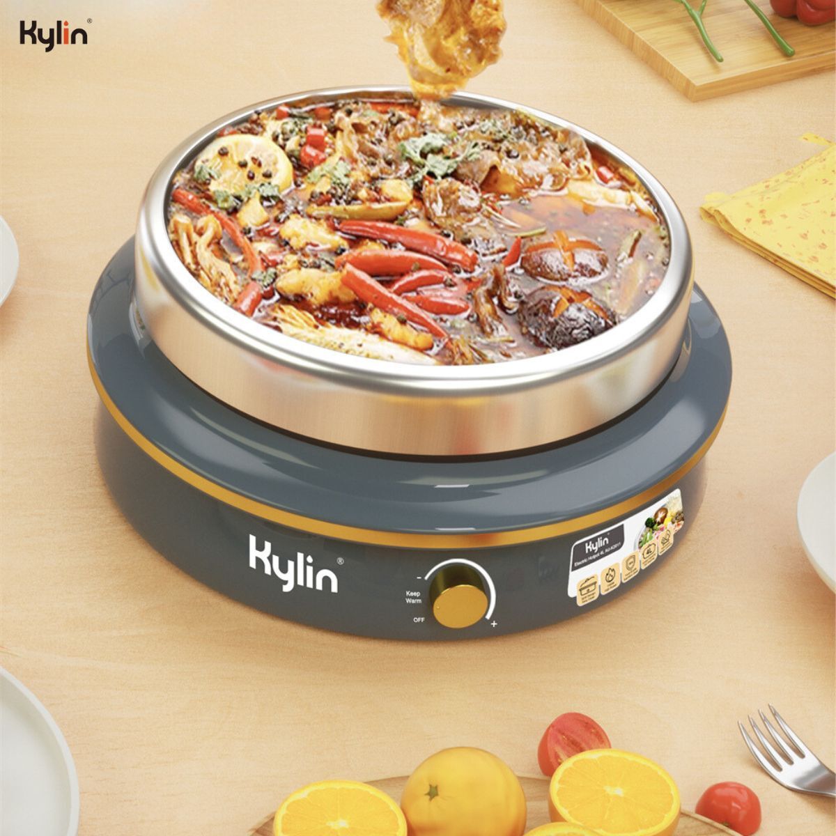 Kylin Electric 1500W Hotpot with Stainless Steel Inner Pot 4L AU-K2011 V445-C130372