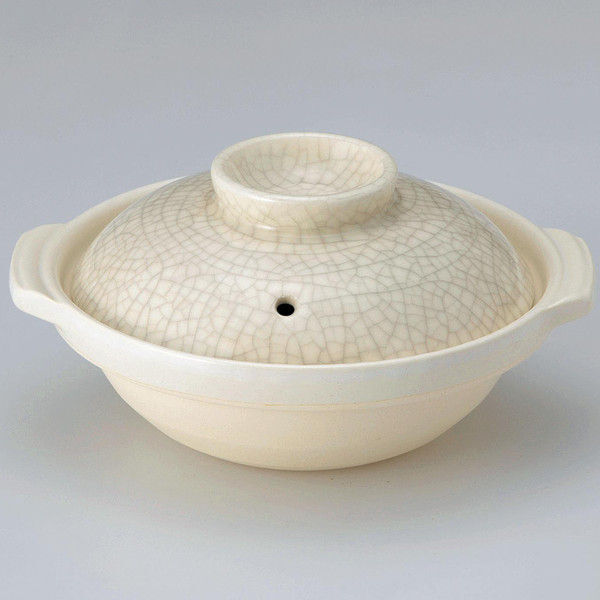 Donabe Japanese Ginpo 24.5cm Clay Pot Ceramic Hot Pot Casserole #8 2-3people 1.5L V445-C210306